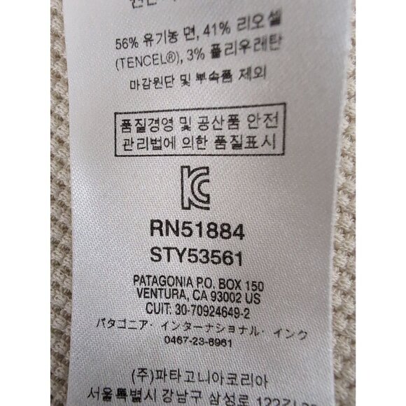 Patagonia Hooded Waffle Tunic Womens XS Cream Long Sleeve Pullover Casual - Picture 9 of 11